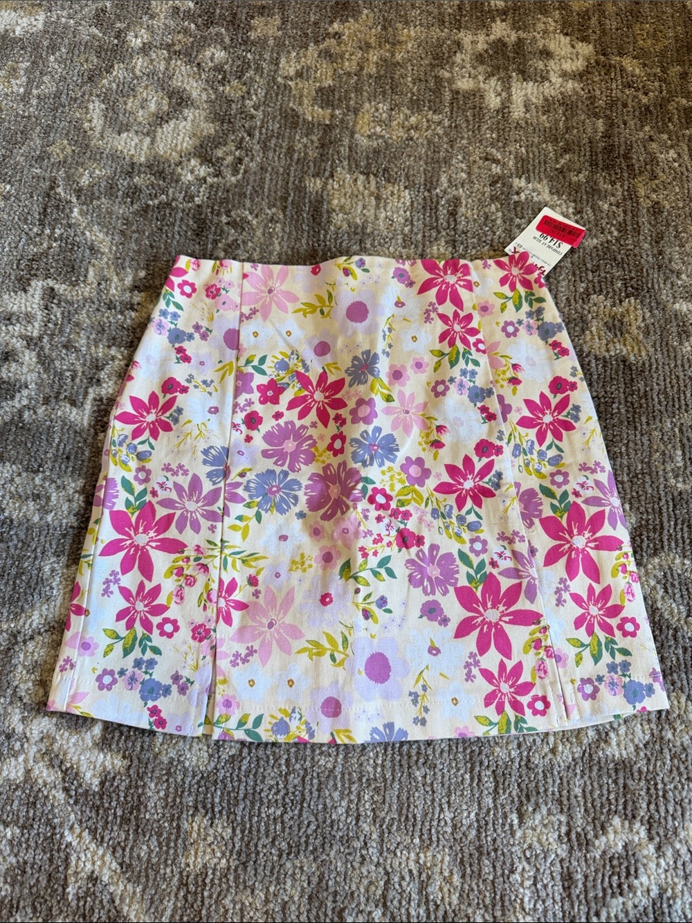 love on a hanger Pink and Purple Floral Mini Skirt size 5